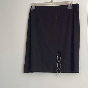 Plus high waist chain detail skirt